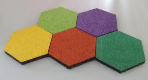 23 cm x 46 cm Hexagonal Rubber Tile